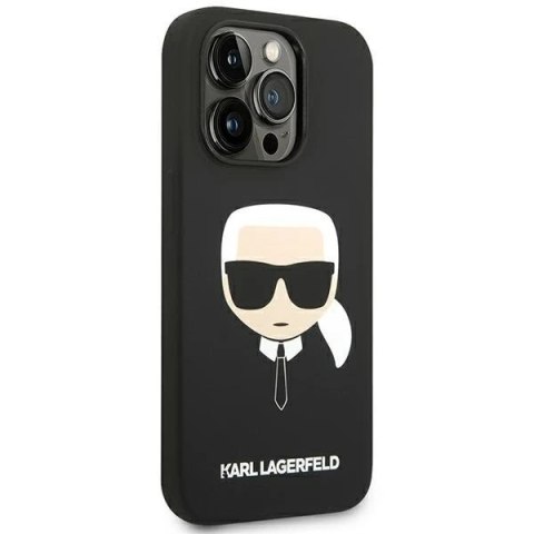 Etui ochronne na telefon Karl Lagerfeld KLHCP14LSLKHBK do Apple iPhone 14 Pro 6,1" hardcase czarny/black Silicone Karl`s Head