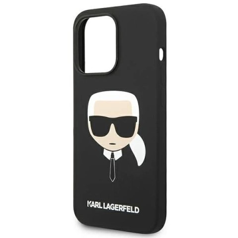 Etui ochronne na telefon Karl Lagerfeld KLHCP14LSLKHBK do Apple iPhone 14 Pro 6,1" hardcase czarny/black Silicone Karl`s Head