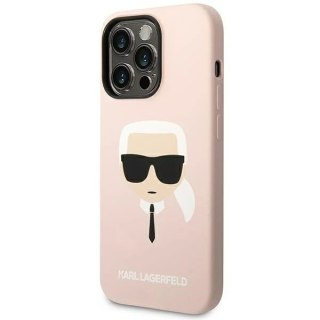 Etui ochronne na telefon Karl Lagerfeld KLHCP14LSLKHLP do Apple iPhone 14 Pro 6,1" hardcase różowy/pink Silicone Karl`s Head