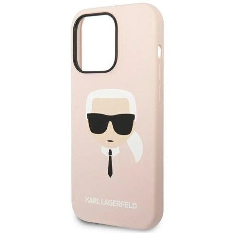 Etui ochronne na telefon Karl Lagerfeld KLHCP14LSLKHLP do Apple iPhone 14 Pro 6,1" hardcase różowy/pink Silicone Karl`s Head