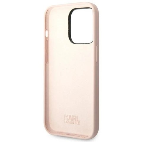 Etui ochronne na telefon Karl Lagerfeld KLHCP14LSLKHLP do Apple iPhone 14 Pro 6,1" hardcase różowy/pink Silicone Karl`s Head