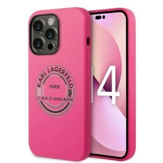 Etui ochronne na telefon Karl Lagerfeld KLHCP14LSRSGRCF do Apple iPhone 14 Pro 6,1" hardcase różowy/pink Silicone RSG