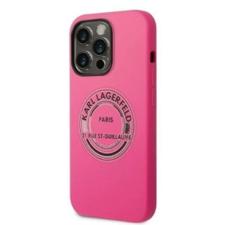Etui ochronne na telefon Karl Lagerfeld KLHCP14LSRSGRCF do Apple iPhone 14 Pro 6,1" hardcase różowy/pink Silicone RSG