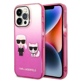 Etui ochronne na telefon Karl Lagerfeld KLHCP14LTGKCP do Apple iPhone 14 Pro 6,1" hardcase różowy/pink Gradient Ikonik Karl & Ch