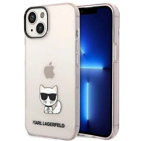 Etui ochronne na telefon Karl Lagerfeld KLHCP14MCTTRI do Apple iPhone 14 Plus 6,7" hardcase różowy/pink Transparent Choupette Bo