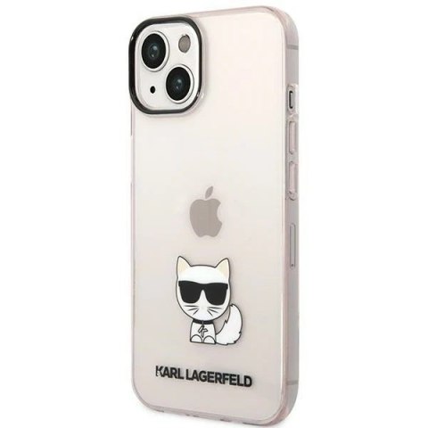Etui ochronne na telefon Karl Lagerfeld KLHCP14MCTTRI do Apple iPhone 14 Plus 6,7" hardcase różowy/pink Transparent Choupette Bo