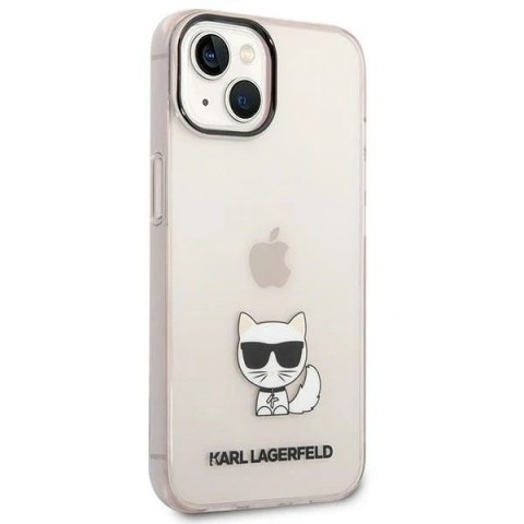 Etui ochronne na telefon Karl Lagerfeld KLHCP14MCTTRI do Apple iPhone 14 Plus 6,7" hardcase różowy/pink Transparent Choupette Bo