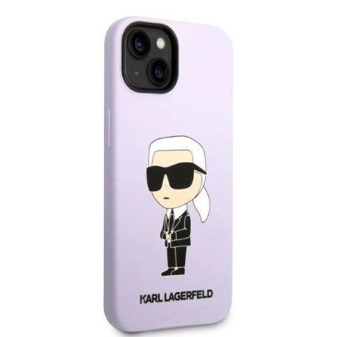 Etui ochronne na telefon Karl Lagerfeld KLHCP14SSNIKBCU do Apple iPhone 14 6,1" hardcase purpurowy/purple Silicone Ikonik