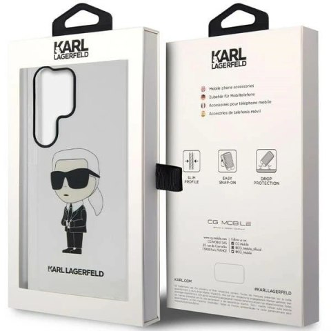 Etui ochronne na telefon Karl Lagerfeld KLHCS23LHNIKTCT do Samsung Galaxy S23 Ultra S918 transparent hardcase Ikonik Karl Lagerf