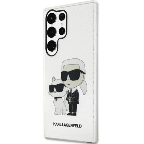 Etui ochronne na telefon Karl Lagerfeld KLHCS23LHNKCTGT do Samsung Galaxy S23 Ultra S918 transparent hardcase Gliter Karl&Choupe