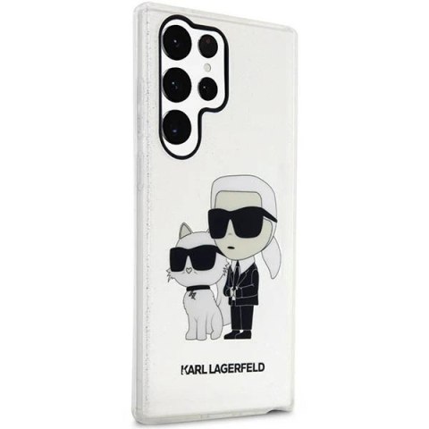 Etui ochronne na telefon Karl Lagerfeld KLHCS23LHNKCTGT do Samsung Galaxy S23 Ultra S918 transparent hardcase Gliter Karl&Choupe