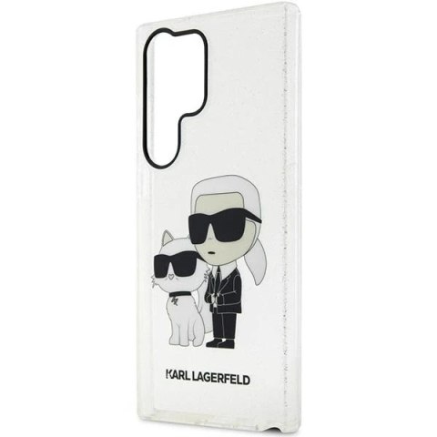 Etui ochronne na telefon Karl Lagerfeld KLHCS23LHNKCTGT do Samsung Galaxy S23 Ultra S918 transparent hardcase Gliter Karl&Choupe