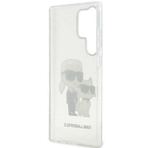 Etui ochronne na telefon Karl Lagerfeld KLHCS23LHNKCTGT do Samsung Galaxy S23 Ultra S918 transparent hardcase Gliter Karl&Choupe