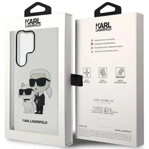 Etui ochronne na telefon Karl Lagerfeld KLHCS23LHNKCTGT do Samsung Galaxy S23 Ultra S918 transparent hardcase Gliter Karl&Choupe