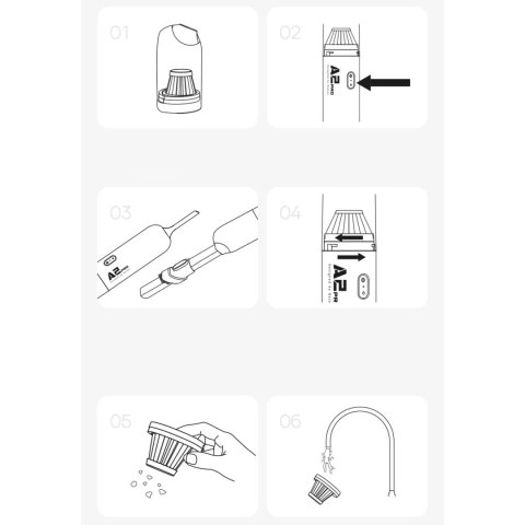 Bezprzewodowy odkurzacz samochodowy bezworkowy 80W Baseus A2 Pro 6000Pa HEPA USB-C czarny