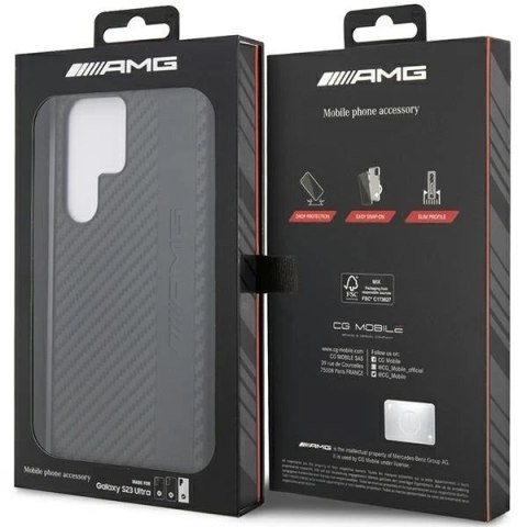 Etui AMG AMHCS23LBLSCA do Samsung Galaxy S23 Ultra S918 czarny/black hardcase Carbon Stripe&Embossed