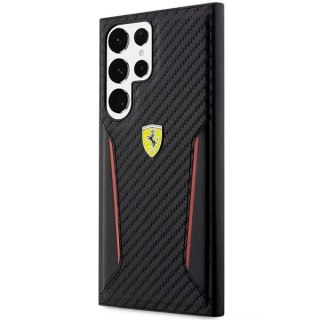 Etui Ferrari FEHCS23LNPYK do Samsung Galaxy S23 Ultra S918 czarny/black hardcase Carbon Contrast Edges