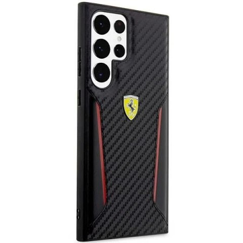 Etui Ferrari FEHCS23LNPYK do Samsung Galaxy S23 Ultra S918 czarny/black hardcase Carbon Contrast Edges