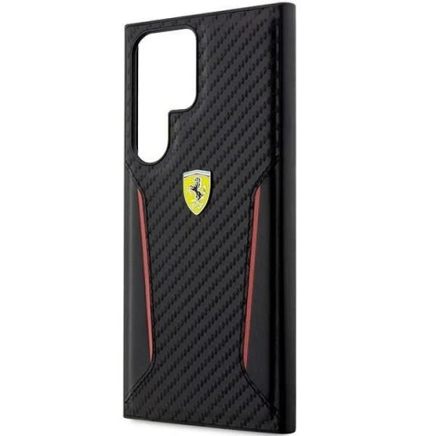Etui Ferrari FEHCS23LNPYK do Samsung Galaxy S23 Ultra S918 czarny/black hardcase Carbon Contrast Edges