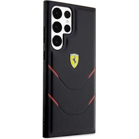 Etui Ferrari FEHCS23LPBAK do Samsung Galaxy S23 Ultra S918 czarny/black hardcase Hot Stamp Lines