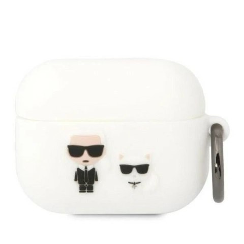 Etui ochronne na słuchawki Karl Lagerfeld KLACAPSILKCW do Apple AirPods Pro cover biały/white Silicone Karl & Choupette
