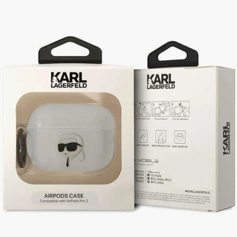 Etui ochronne na słuchawki Karl Lagerfeld KLAP2HNIKTCT do Apple AirPods Pro 2 cover transparent Ikonik Karl Lagerfeld