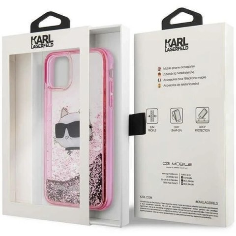 Etui ochronne na telefon Karl Lagerfeld KLHCN61LNCHCP do Apple iPhone 11/ XR 6,1" różowy/pink hardcase Glitter Choupette Head