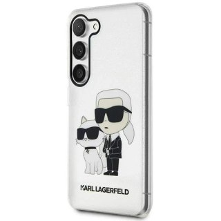 Etui ochronne na telefon Karl Lagerfeld KLHCS23SHNKCTGT do Samsung Galaxy S23 S911 transparent hardcase Gliter Karl&Choupette