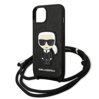 Etui Karl Lagerfeld KLHCP13MCMNIPK do iPhone 13 6,1" hardcase Leather Monogram Patch and Cord Iconik