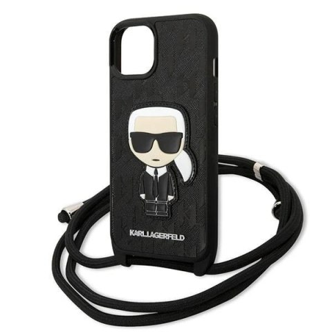 Etui Karl Lagerfeld KLHCP13MCMNIPK do iPhone 13 6,1" hardcase Leather Monogram Patch and Cord Iconik