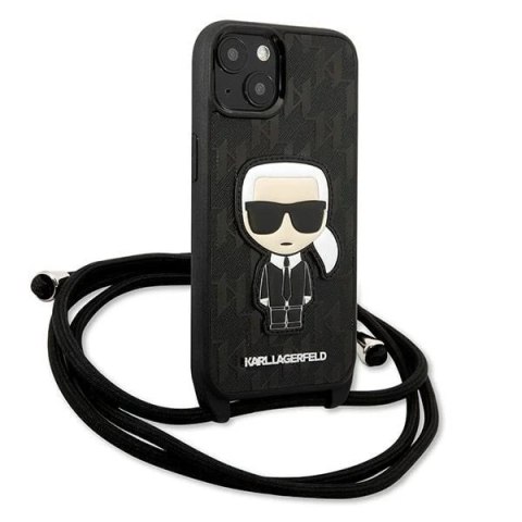 Etui Karl Lagerfeld KLHCP13MCMNIPK do iPhone 13 6,1" hardcase Leather Monogram Patch and Cord Iconik
