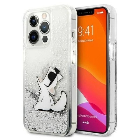 Etui ochronne na telefon Karl Lagerfeld KLHCP13LGCFS do Apple iPhone 13 Pro / 13 6,1" srebrny/silver hardcase Liquid Glitter Cho