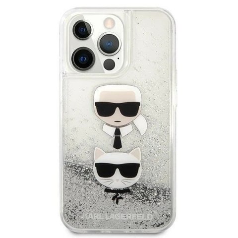 Etui ochronne na telefon Karl Lagerfeld KLHCP13LKICGLS do Apple iPhone 13 Pro / 13 6,1" srebrny/silver hardcase Liquid Glitter K