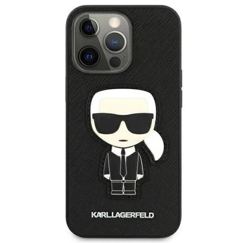 Etui ochronne na telefon Karl Lagerfeld KLHCP13LOKPK do Apple iPhone 13 Pro / 13 6,1" czarny/black hardcase Saffiano Ikonik Karl