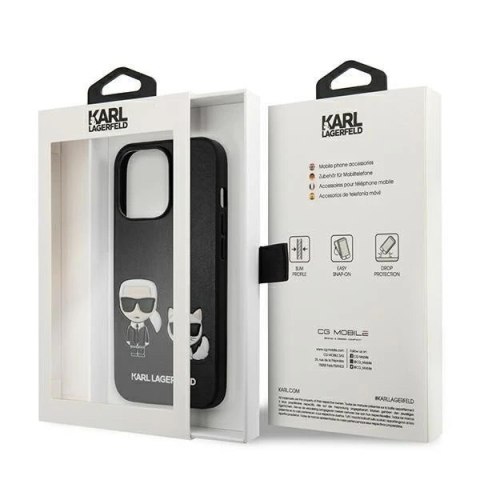 Etui ochronne na telefon Karl Lagerfeld KLHCP13LPCUSKCBK do Apple iPhone 13 Pro / 13 6,1" czarny/black hardcase Ikonik Karl & Ch