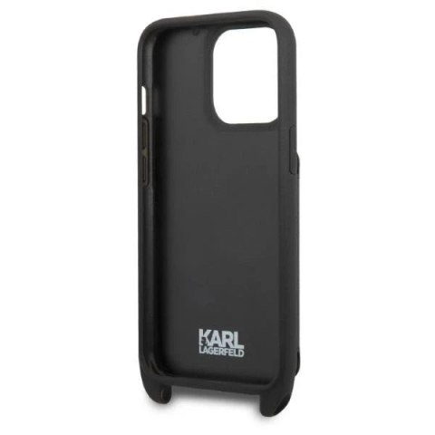 Etui ochronne na telefon Karl Lagerfeld KLHCP13LSAIPCK do Apple iPhone 13 Pro / 13 6,1" hardcase czarny/black Saffiano Metal Iko