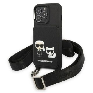 Etui ochronne na telefon Karl Lagerfeld KLHCP13LSAKCHSK do Apple iPhone 13 Pro / 13 6,1" hardcase Saffiano Karl & Choupette Embo