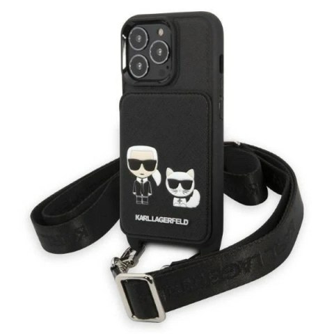 Etui ochronne na telefon Karl Lagerfeld KLHCP13LSAKCHSK do Apple iPhone 13 Pro / 13 6,1" hardcase Saffiano Karl & Choupette Embo