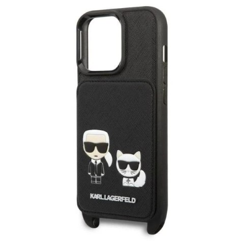 Etui ochronne na telefon Karl Lagerfeld KLHCP13LSAKCHSK do Apple iPhone 13 Pro / 13 6,1" hardcase Saffiano Karl & Choupette Embo