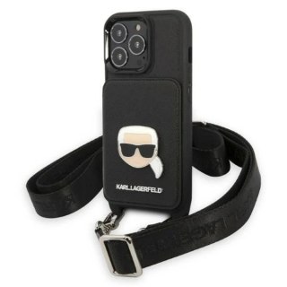 Etui ochronne na telefon Karl Lagerfeld KLHCP13LSAKHPK do Apple iPhone 13 Pro / 13 6,1" hardcase Saffiano Metal Karl Head
