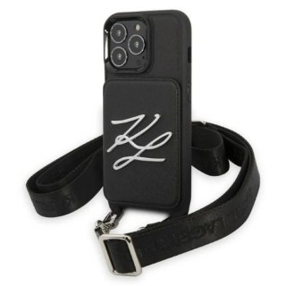 Etui ochronne na telefon Karl Lagerfeld KLHCP13LSAKLCK do Apple iPhone 13 Pro / 13 6,1" hardcase czarny/black Saffiano Autograph