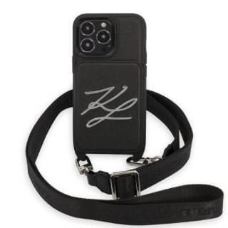 Etui ochronne na telefon Karl Lagerfeld KLHCP13LSAKLCK do Apple iPhone 13 Pro / 13 6,1" hardcase czarny/black Saffiano Autograph