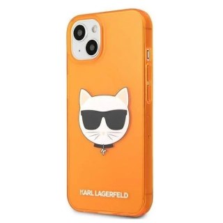 Etui ochronne na telefon Karl Lagerfeld KLHCP13SCHTRO do Apple iPhone 13 Mini 5,4" pomarańczowy/orange hardcase Glitter Choupett