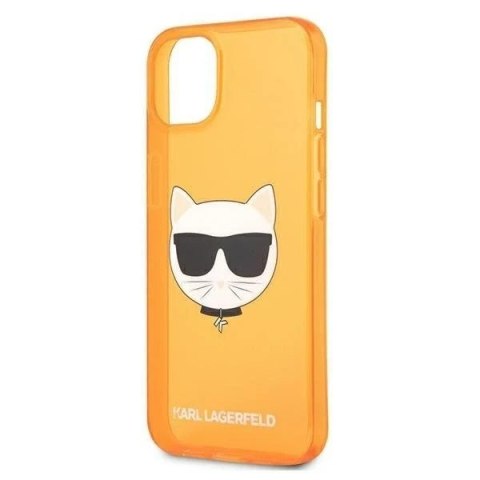 Etui ochronne na telefon Karl Lagerfeld KLHCP13SCHTRO do Apple iPhone 13 Mini 5,4" pomarańczowy/orange hardcase Glitter Choupett
