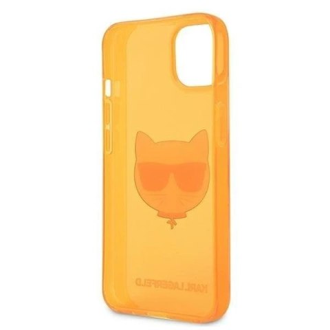 Etui ochronne na telefon Karl Lagerfeld KLHCP13SCHTRO do Apple iPhone 13 Mini 5,4" pomarańczowy/orange hardcase Glitter Choupett