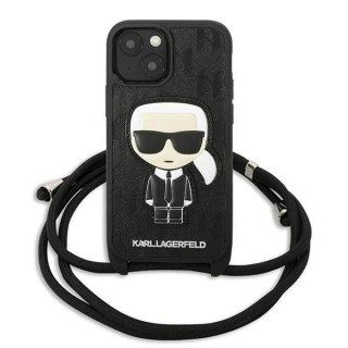 Etui ochronne na telefon Karl Lagerfeld KLHCP13SCMNIPK do Apple iPhone 13 Mini 5,4" hardcase czarny/black Leather Monogram Patch