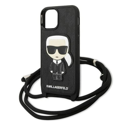 Etui ochronne na telefon Karl Lagerfeld KLHCP13SCMNIPK do Apple iPhone 13 Mini 5,4" hardcase czarny/black Leather Monogram Patch