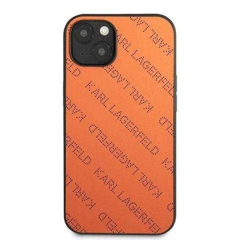 Etui ochronne na telefon Karl Lagerfeld KLHCP13SPTLO do Apple iPhone 13 Mini 5,4" hardcase pomarańczowy/orange Perforated Allove