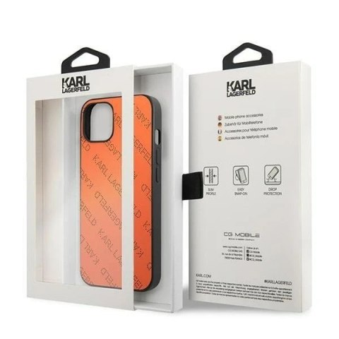 Etui ochronne na telefon Karl Lagerfeld KLHCP13SPTLO do Apple iPhone 13 Mini 5,4" hardcase pomarańczowy/orange Perforated Allove