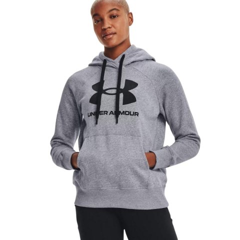 Bluza damska Under Armour Rival Fleece Logo Hoodie szara 1356318 035 Bluza damska Under Armour Rival Fleece Logo Hoodie szara 1356318 035